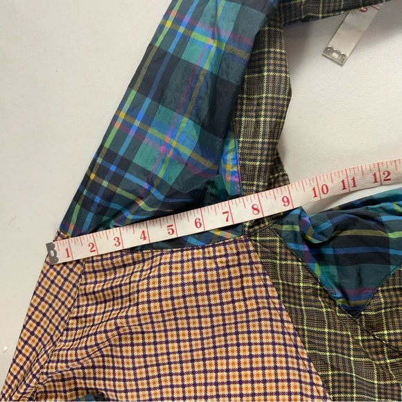 Urban outfitters Mix Plaid Blocked Track multicolor color-patch Bomber jacket S - Picture 5 of 11